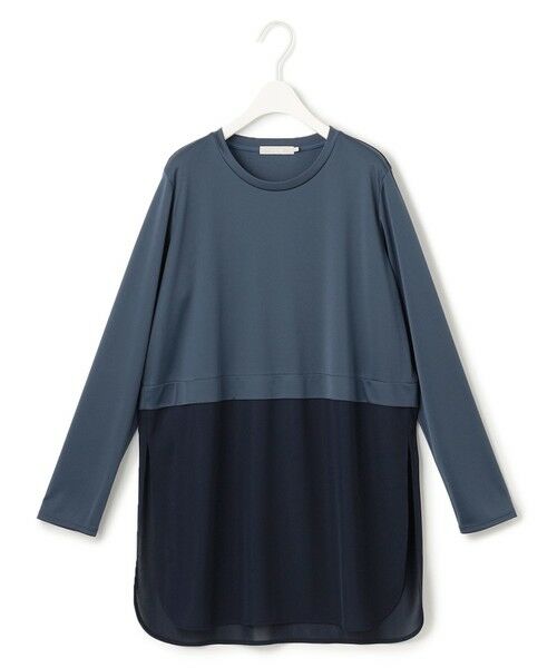 L size ONWARD(大きいサイズ) / エルサイズオンワード カットソー | 【洗える】シアージャージーコンビ カットソー | 詳細3