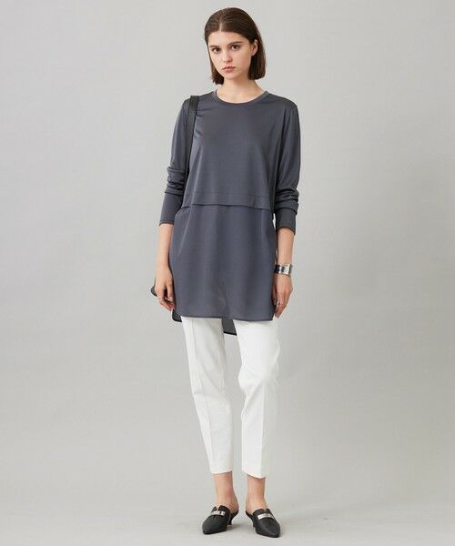 L size ONWARD(大きいサイズ) / エルサイズオンワード カットソー | 【洗える】シアージャージーコンビ カットソー | 詳細10