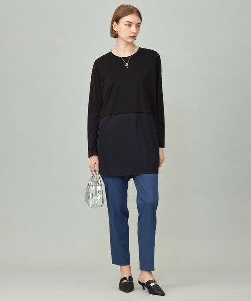 L size ONWARD(大きいサイズ) / エルサイズオンワード カットソー | 【洗える】シアージャージーコンビ カットソー | 詳細16