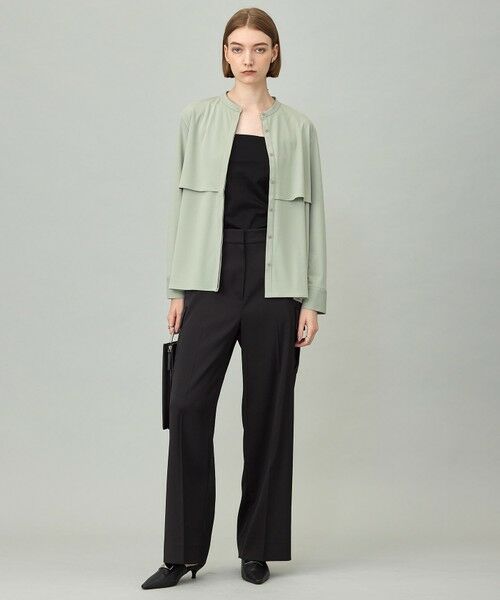 L size ONWARD(大きいサイズ) / エルサイズオンワード カットソー | 【洗える】イージージョーゼット バンドカラーカットソー | 詳細6