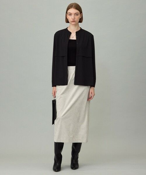 L size ONWARD(大きいサイズ) / エルサイズオンワード カットソー | 【洗える】イージージョーゼット バンドカラーカットソー | 詳細15