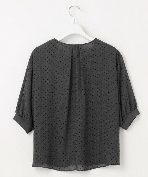 L size ONWARD(大きいサイズ) / エルサイズオンワード カットソー | 【洗える】ドットフロッキープリント フレア カットソー | 詳細6