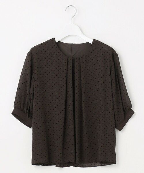 L size ONWARD(大きいサイズ) / エルサイズオンワード カットソー | 【洗える】ドットフロッキープリント フレア カットソー | 詳細14