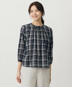 L size ONWARD(大きいサイズ) / エルサイズオンワード カットソー | プロビスストライプ＆チェック カットソー