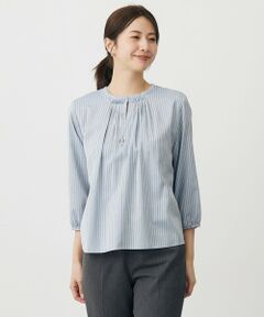 L size ONWARD(大きいサイズ) / エルサイズオンワード カットソー | プロビスストライプ＆チェック カットソー