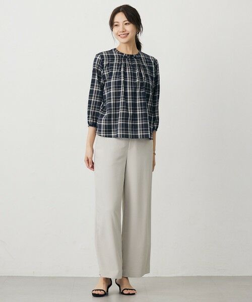 L size ONWARD(大きいサイズ) / エルサイズオンワード カットソー | プロビスストライプ＆チェック カットソー | 詳細11