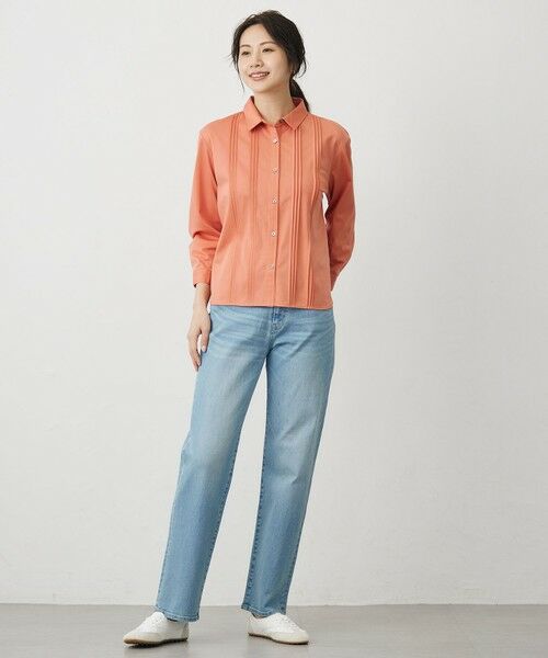 L size ONWARD(大きいサイズ) / エルサイズオンワード カットソー | コンパクトトリコット シャツライク カットソー | 詳細1