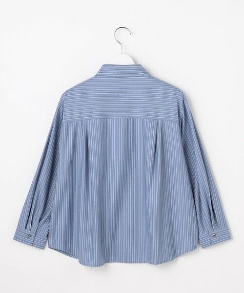 L size ONWARD(大きいサイズ) / エルサイズオンワード カットソー | ストライプジャージー シャツライク カットソー | 詳細7