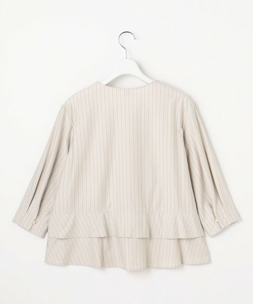 L size ONWARD(大きいサイズ) / エルサイズオンワード カットソー | ストライプジャージー バックペプラム カットソー | 詳細5