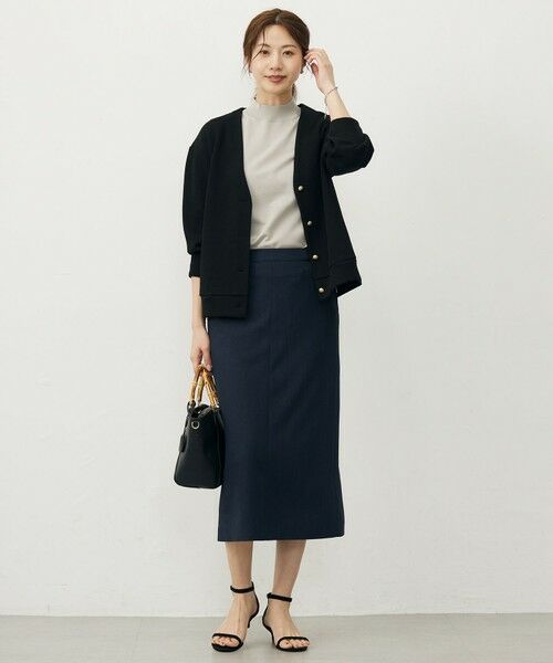 L size ONWARD(大きいサイズ) / エルサイズオンワード カーディガン・ボレロ | ジャージー Vネック カーディガン | 詳細5