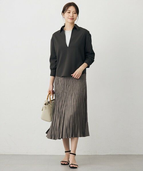 L size ONWARD(大きいサイズ) / エルサイズオンワード カットソー | ラメ針抜き カットソー | 詳細11