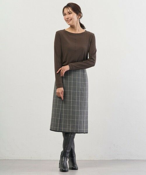 L size ONWARD(大きいサイズ) / エルサイズオンワード カットソー | 【WEB限定】シアーストレッチフライス クルーネック シアー カットソー | 詳細1