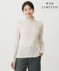 L size ONWARD(大きいサイズ) / エルサイズオンワード カットソー | 【WEB限定】シアーストレッチフライス メローネック シアー カットソー