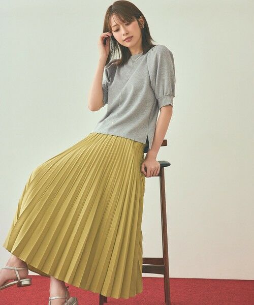 L size ONWARD(大きいサイズ) / エルサイズオンワード カットソー | 【洗える】シャイニーラメパフスリーブ カットソー | 詳細2