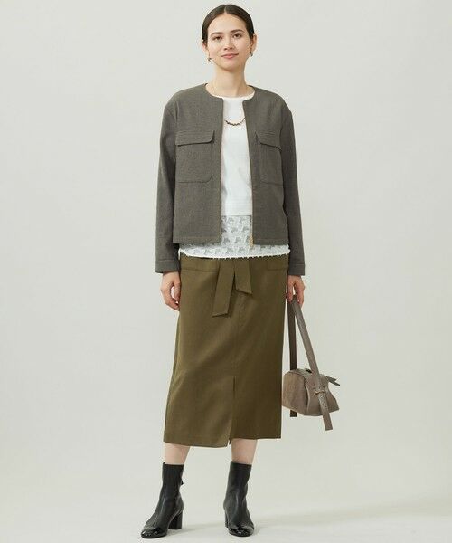 L size ONWARD(大きいサイズ) / エルサイズオンワード カットソー | 【カタログ掲載・洗える】ジャカードコンビジャージー カットソー | 詳細4