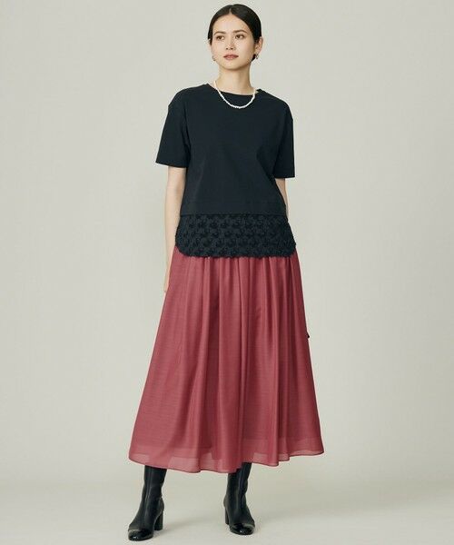 L size ONWARD(大きいサイズ) / エルサイズオンワード カットソー | 【カタログ掲載・洗える】ジャカードコンビジャージー カットソー | 詳細14