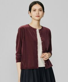 L size ONWARD(大きいサイズ) / エルサイズオンワード カーディガン・ボレロ | シアーベロア カーディガン