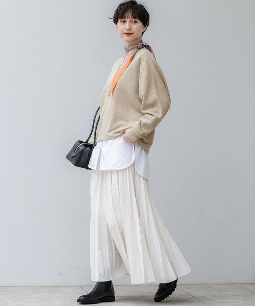 L size ONWARD(大きいサイズ) / エルサイズオンワード カットソー | 【洗える】シャイニーコットンテリー ドルマン スウェット | 詳細4