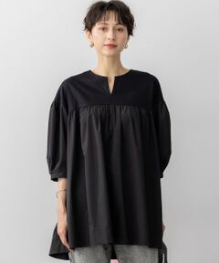 L size ONWARD(大きいサイズ) / エルサイズオンワード カットソー | 【洗える】シルキータフタコンビ チュニック カットソー