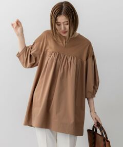 L size ONWARD(大きいサイズ) / エルサイズオンワード カットソー | 【洗える】シルキータフタコンビ チュニック カットソー