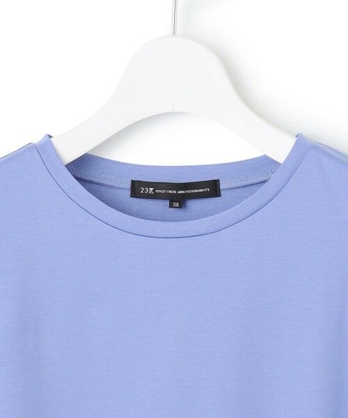 L size ONWARD(大きいサイズ) / エルサイズオンワード カットソー | 【洗える】シルキータフタコンビ ペプラム カットソー | 詳細13