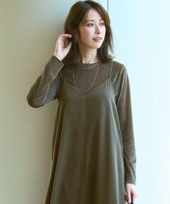 L size ONWARD(大きいサイズ) / エルサイズオンワード カットソー | 【洗える】シアーベロア ロングスリーブ Tシャツ