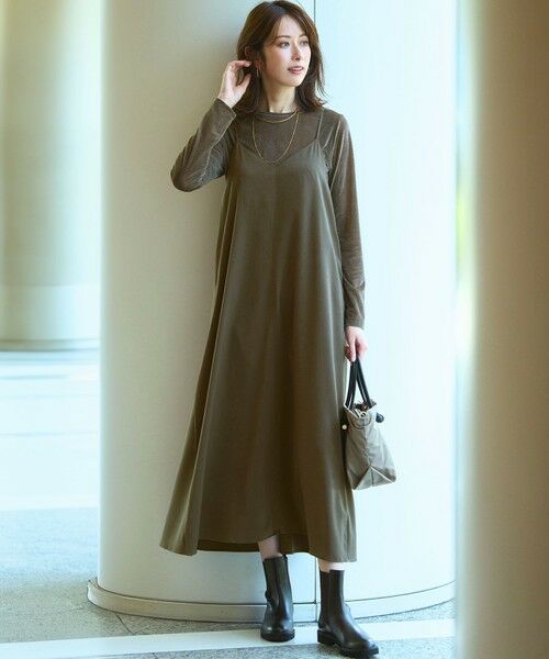 L size ONWARD(大きいサイズ) / エルサイズオンワード カットソー | 【洗える】シアーベロア ロングスリーブ Tシャツ | 詳細6