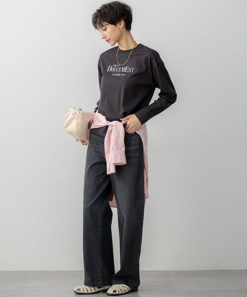 L size ONWARD(大きいサイズ) / エルサイズオンワード カットソー | 【洗える】ロゴプリント コットン Tシャツ | 詳細5