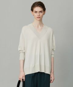 L size ONWARD(大きいサイズ) / エルサイズオンワード ニット・セーター | 【洗える】シルクヴィスコースハイゲージ Vネックニット