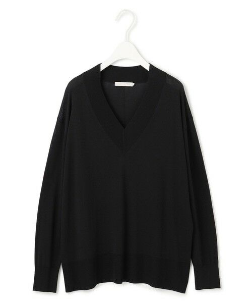 L size ONWARD(大きいサイズ) / エルサイズオンワード ニット・セーター | 【洗える】シルクヴィスコースハイゲージ Vネックニット | 詳細2