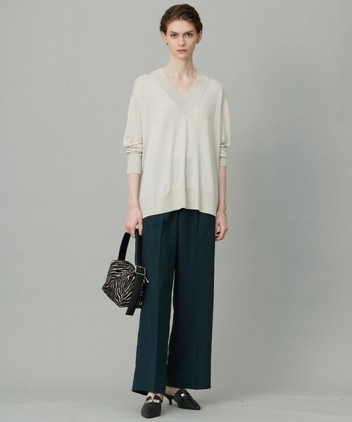 L size ONWARD(大きいサイズ) / エルサイズオンワード ニット・セーター | 【洗える】シルクヴィスコースハイゲージ Vネックニット | 詳細3