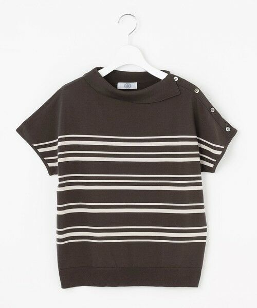 L size ONWARD(大きいサイズ) / エルサイズオンワード ニット・セーター | 【WEB限定カラーあり・洗える・抗菌防臭】COTTON POLYESTER ボーダー 襟付き ニット | 詳細11