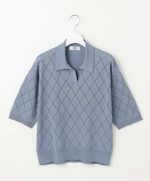 L size ONWARD(大きいサイズ) / エルサイズオンワード ニット・セーター | 【洗える・抗菌防臭】COTTON POLYESTER ポロ ニット | 詳細6