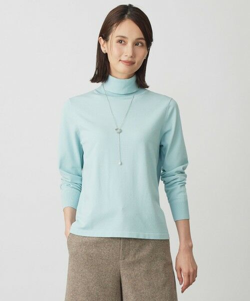 L size ONWARD(大きいサイズ) / エルサイズオンワード ニット・セーター | 【人気のため新色追加】PRINCE タートルネック ニット(ミント系)