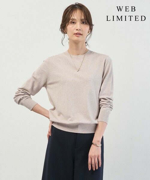 L size ONWARD(大きいサイズ)/エルサイズオンワード 【WEB限定】PRINCE クルーネック ニット 【WEB限定】トップベージュ系 T15