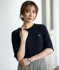 L size ONWARD(大きいサイズ) / エルサイズオンワード ニット・セーター | 【UVカット・洗える】ケーブルニット プルオーバー