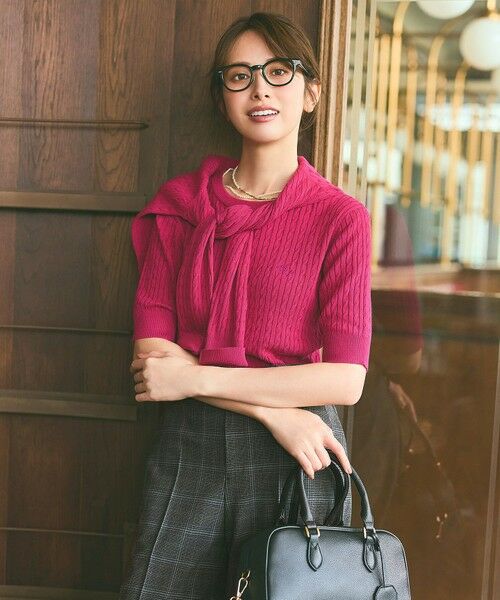 L size ONWARD(大きいサイズ) / エルサイズオンワード カーディガン・ボレロ | 【UVカット・洗える】ケーブルニット カーディガン | 詳細9