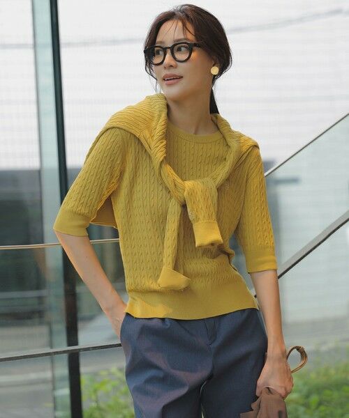 L size ONWARD(大きいサイズ) / エルサイズオンワード カーディガン・ボレロ | 【UVカット・洗える】ケーブルニット カーディガン | 詳細17