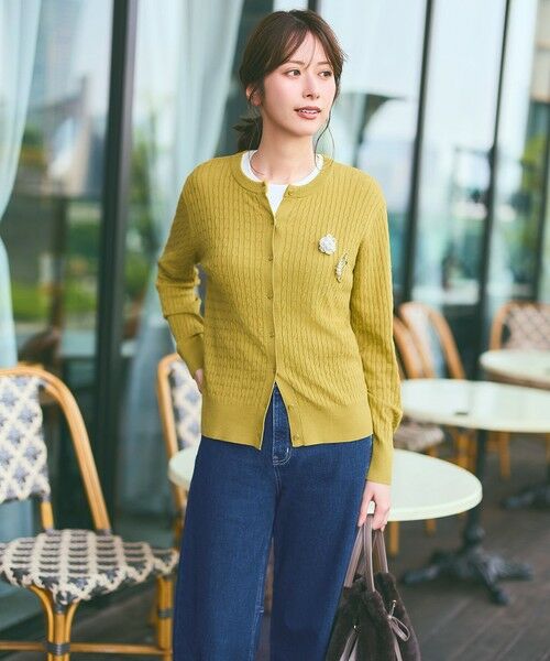 L size ONWARD(大きいサイズ) / エルサイズオンワード カーディガン・ボレロ | 【UVカット・洗える】ケーブルニット カーディガン | 詳細15