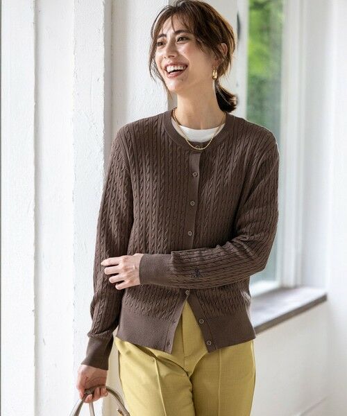 yori ウールケーブルカーディガン　ブラウン　38 予約]ポケットニットカーディガン/ブラウン – Lumier