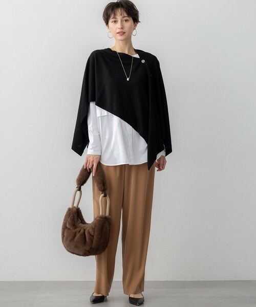 L size ONWARD(大きいサイズ) / エルサイズオンワード ニット・セーター | 【洗える】コンパクトウール マルチウェイ ニットポンチョ | 詳細1