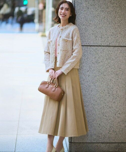 L size ONWARD(大きいサイズ) / エルサイズオンワード ノーカラージャケット | 【見上愛さん着用/新色追加/VERY掲載】ツイード ニット ジャケット | 詳細20