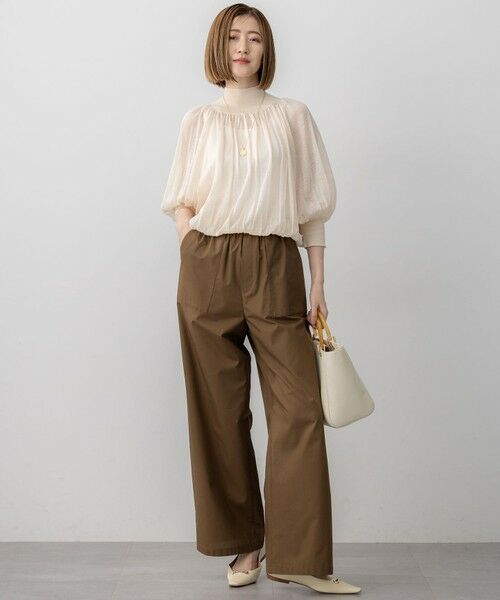 L size ONWARD(大きいサイズ) / エルサイズオンワード ニット・セーター | 【洗える】シアーギャザー ハイネック ニット | 詳細8