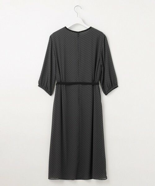 L size ONWARD(大きいサイズ) / エルサイズオンワード ロング・マキシ丈ワンピース | 【洗える】ドットフロッキープリント ワンピース | 詳細6