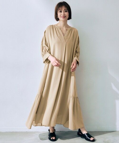 L size ONWARD(大きいサイズ) / エルサイズオンワード ロング・マキシ丈ワンピース | 【17号サイズまで展開・カタログ掲載】ソフトシルクビエラ ワンピース | 詳細2