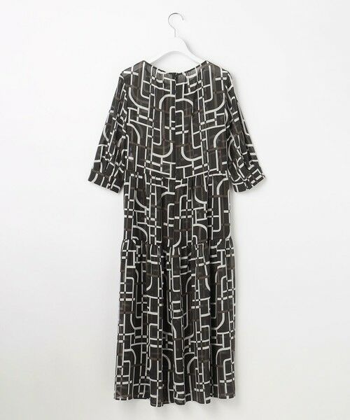 L size ONWARD(大きいサイズ) / エルサイズオンワード ロング・マキシ丈ワンピース | 【17号サイズまで展開】ジオメトリックレトロプリント ワンピース | 詳細16