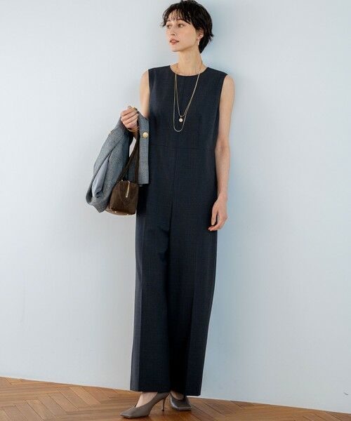 L size ONWARD(大きいサイズ) / エルサイズオンワード サロペット・オールインワン | 【洗える】TWマットクロス オールインワン | 詳細2