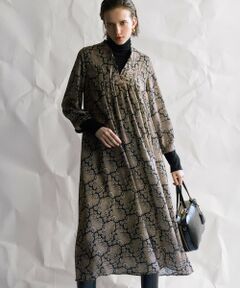 23区L ロングワンピース センターライン ニットワンピース ロング ワンピース 長袖