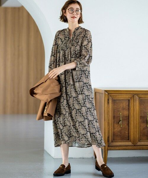 L size ONWARD(大きいサイズ) / エルサイズオンワード ロング・マキシ丈ワンピース | 【洗える】Ratti ヴィンテージペイズリープリント ワンピース | 詳細4