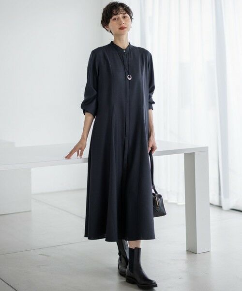 L size ONWARD(大きいサイズ) / エルサイズオンワード ミニ丈・ひざ丈ワンピース | 【洗える】TWビエラ シャツワンピース | 詳細4